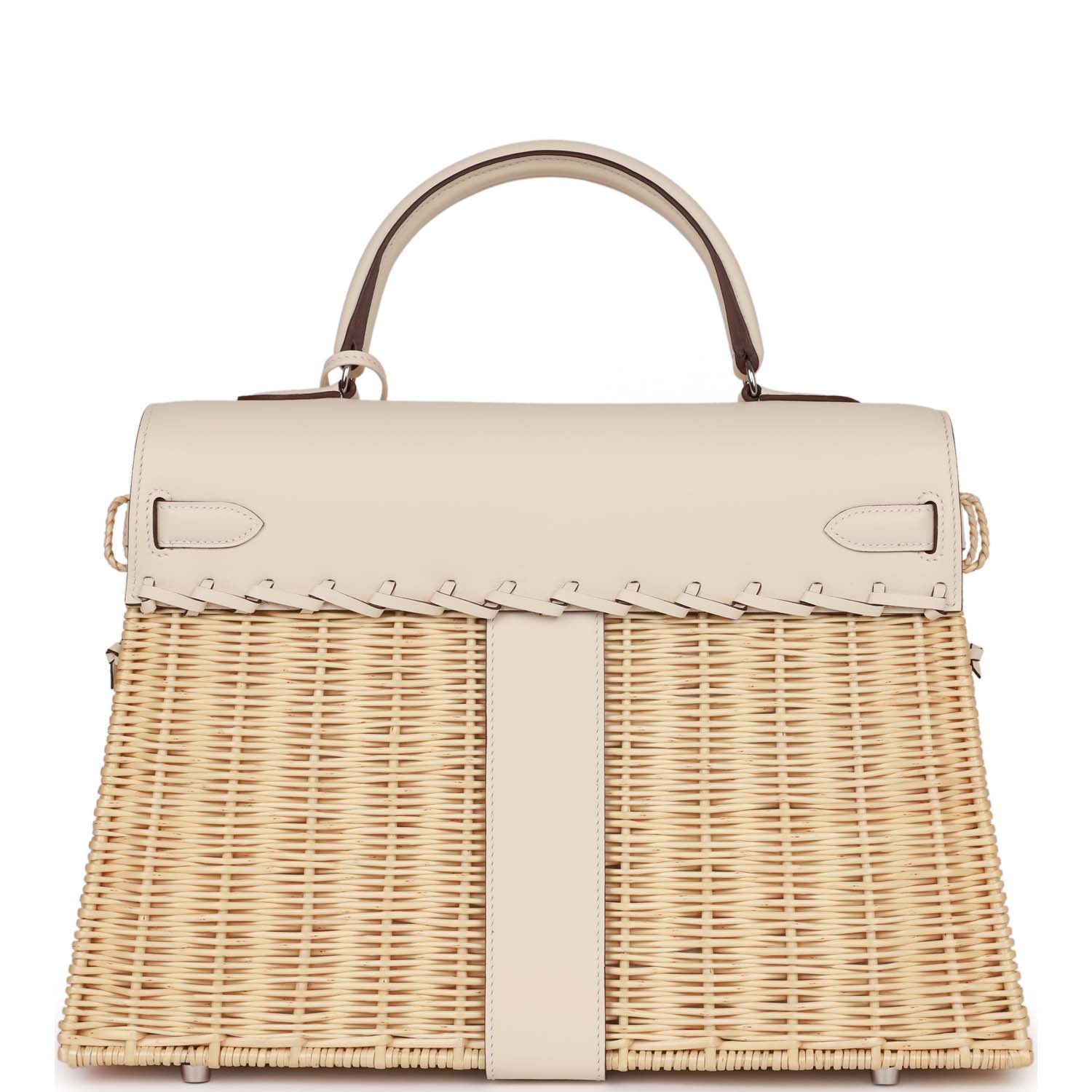 Hermes Picnic Kelly 35 Nata Swift Palladium Hardware - Exclusu