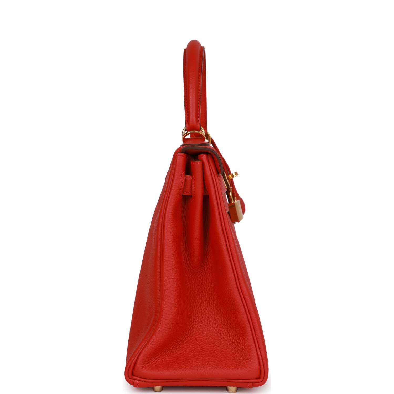 Hermes Kelly Retourne 28 Rouge Casaque Togo Gold Hardware - Exclusu