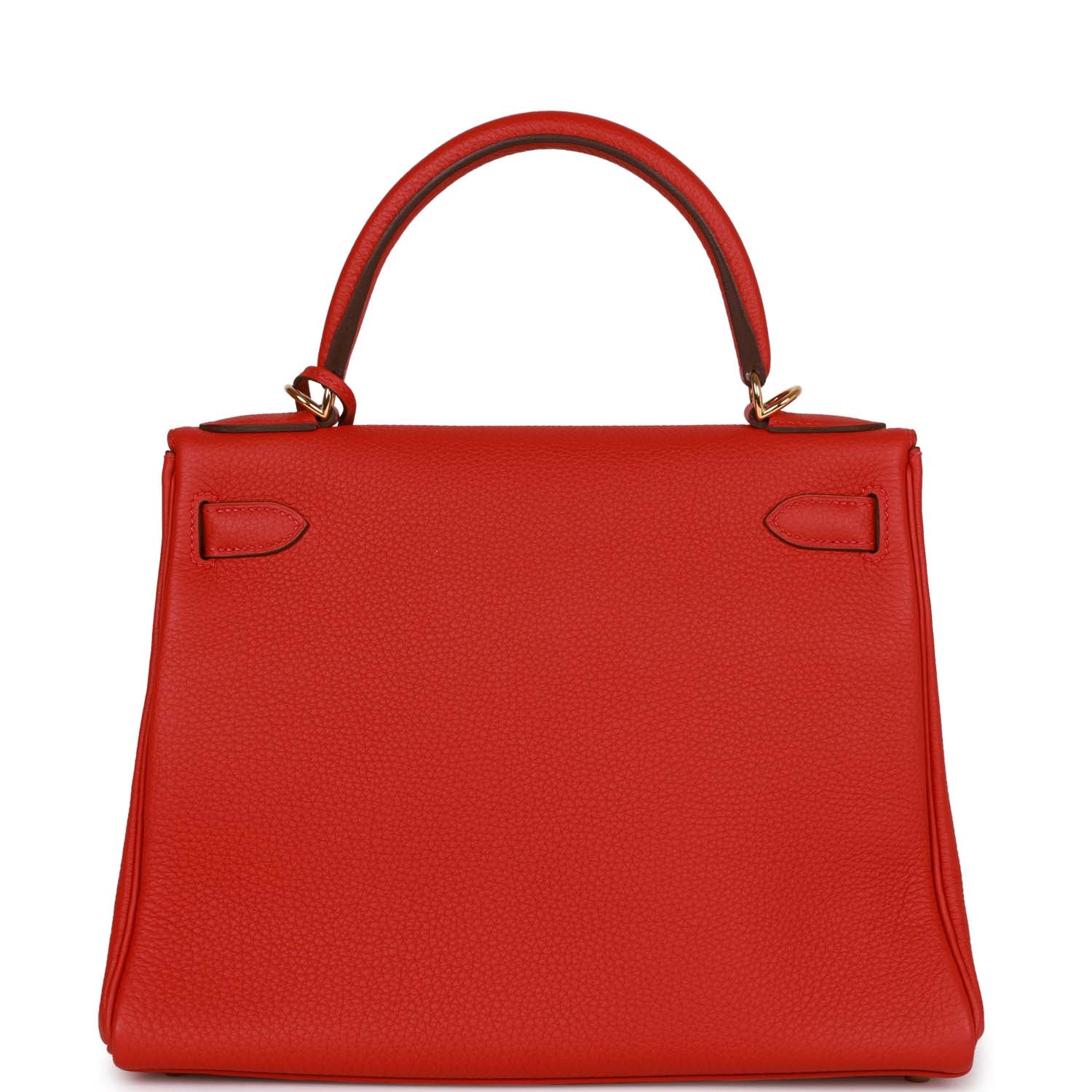 Hermes Kelly Retourne 28 Rouge Casaque Togo Gold Hardware - Exclusu