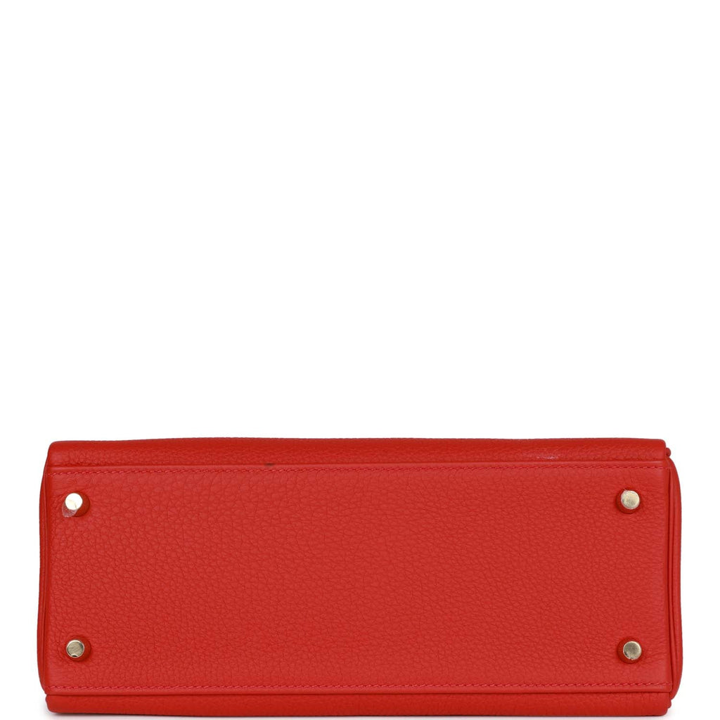 Hermes Kelly Retourne 28 Rouge Casaque Togo Gold Hardware - Exclusu