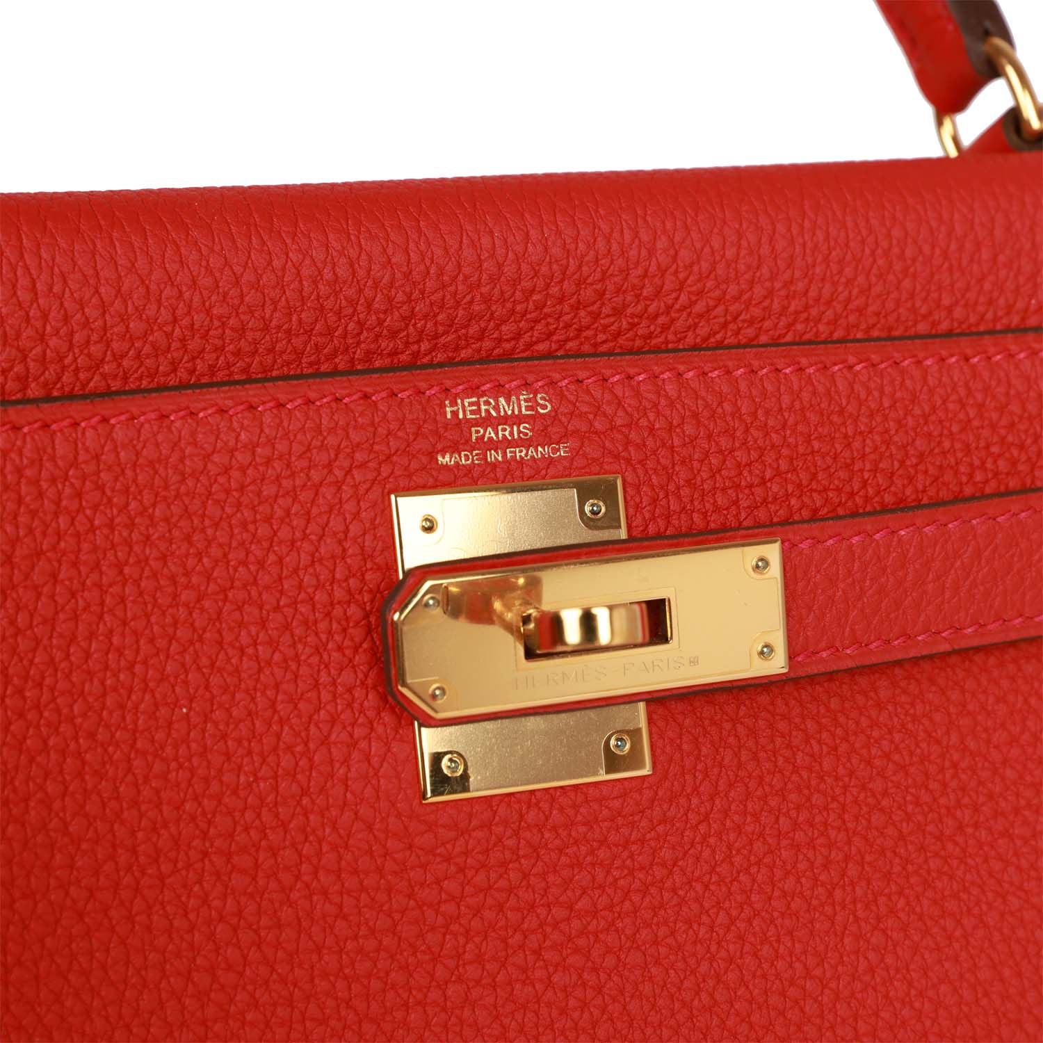 Hermes Kelly Retourne 28 Rouge Casaque Togo Gold Hardware - Exclusu