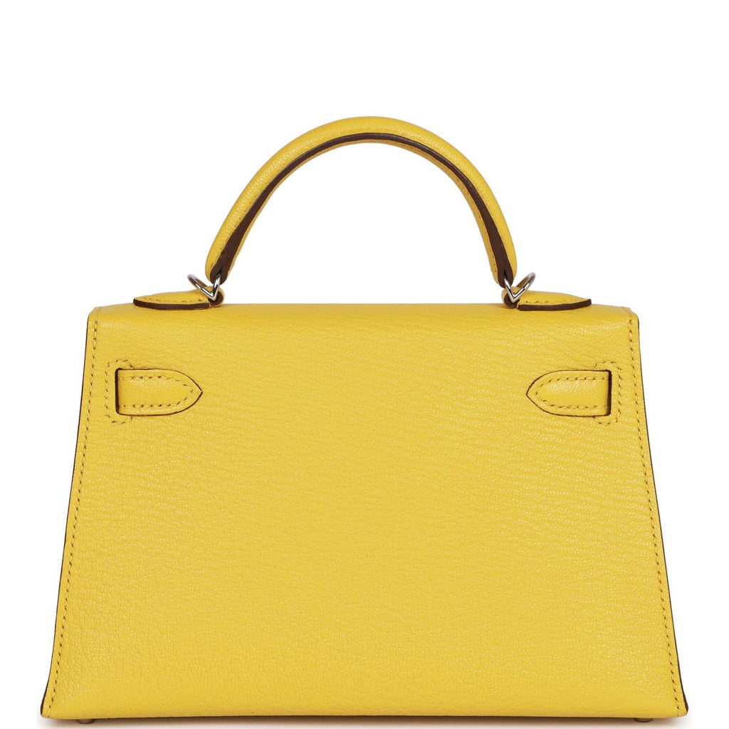 Hermes Kelly Sellier 20 Jaune de Naples Verso Chèvre Palladium Hardware - Exclusu