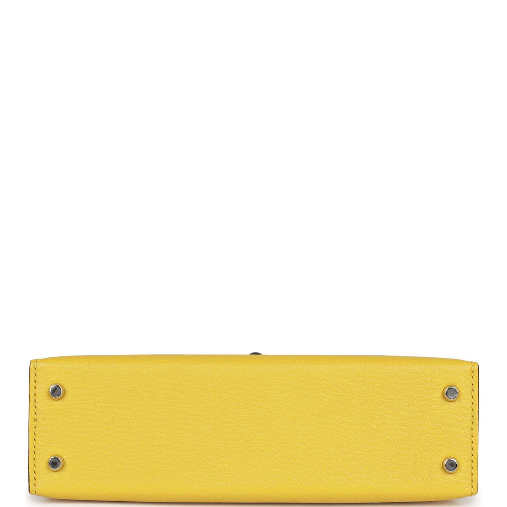 Hermes Kelly Sellier 20 Jaune de Naples Verso Chèvre Palladium Hardware - Exclusu