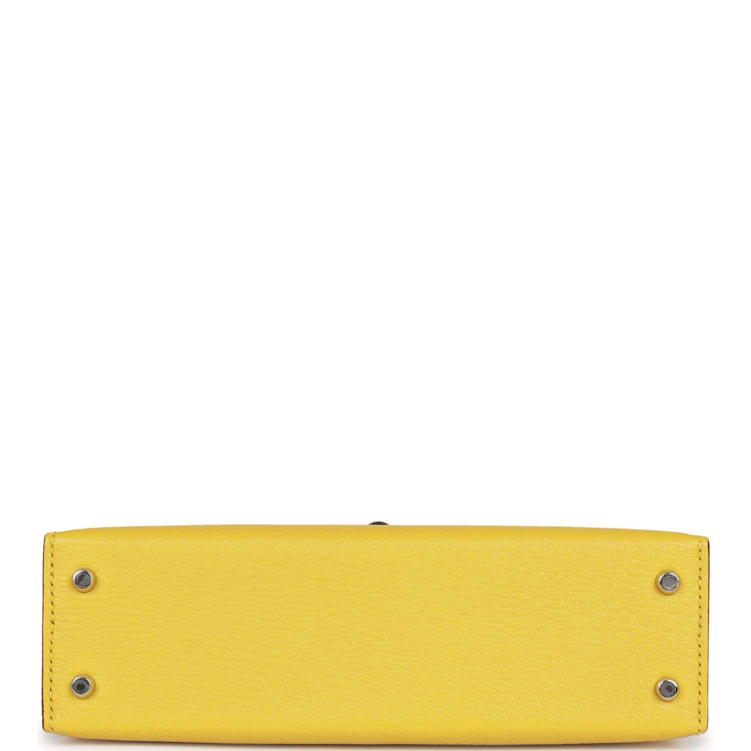 Hermes Kelly Sellier 20 Jaune de Naples Verso Chèvre Palladium Hardware - Exclusu
