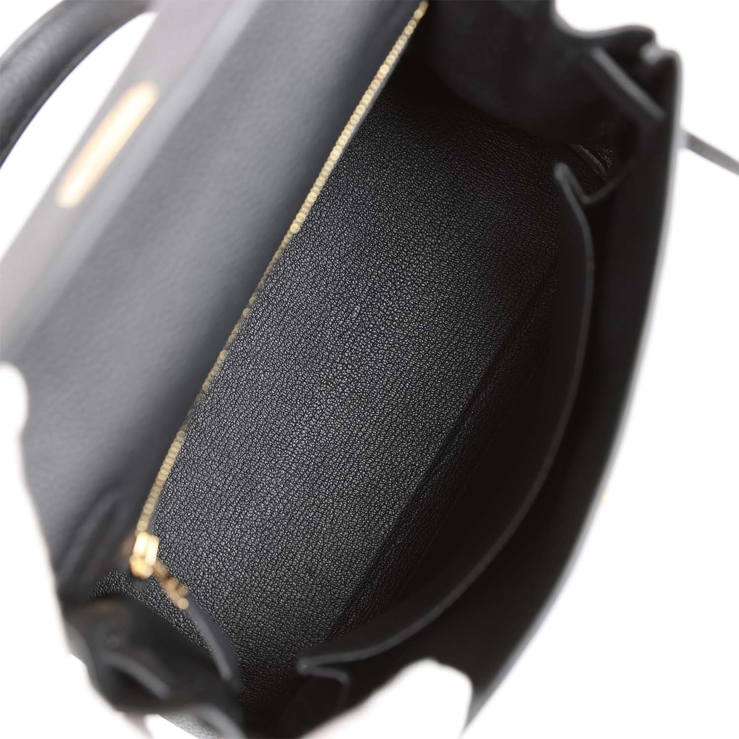 Hermes Kelly Retourne 25 Black Togo Gold Hardware - Exclusu