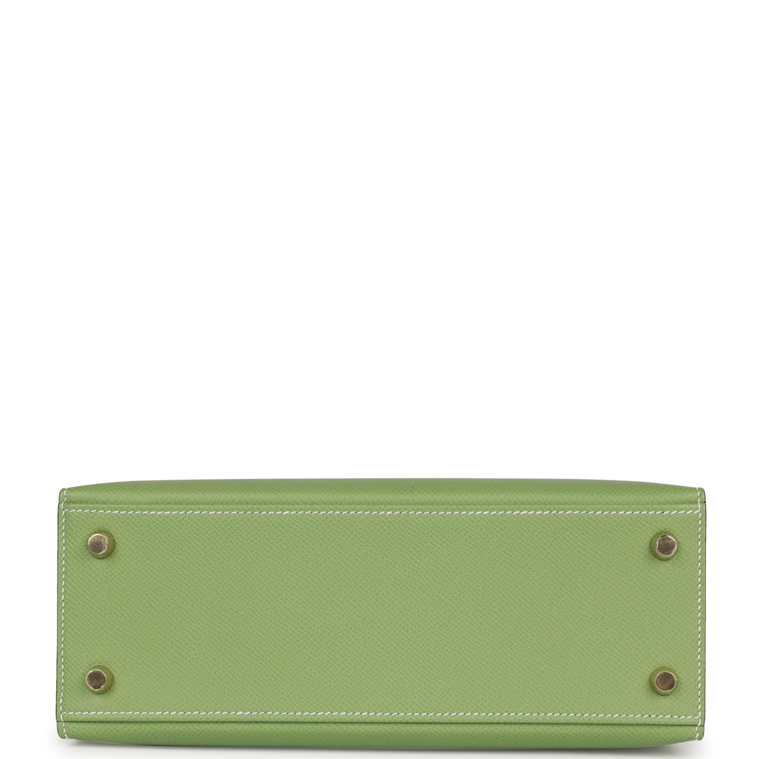 Hermes Kelly Sellier 25 Vert Criquet Epsom Permabrass Hardware - Exclusu