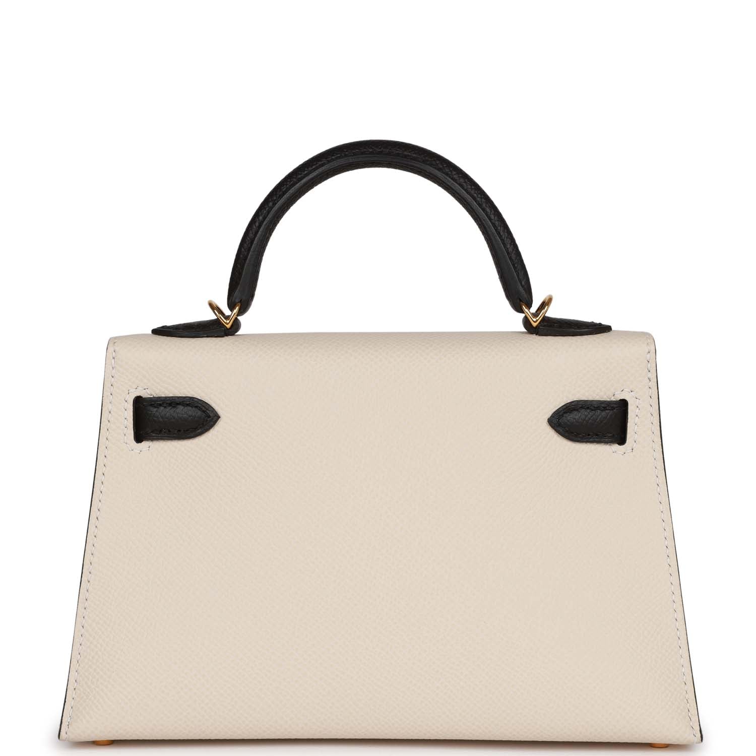 Hermes Special Order (HSS) Kelly Sellier 20 Craie and Black Epsom Gold Hardware - Exclusu