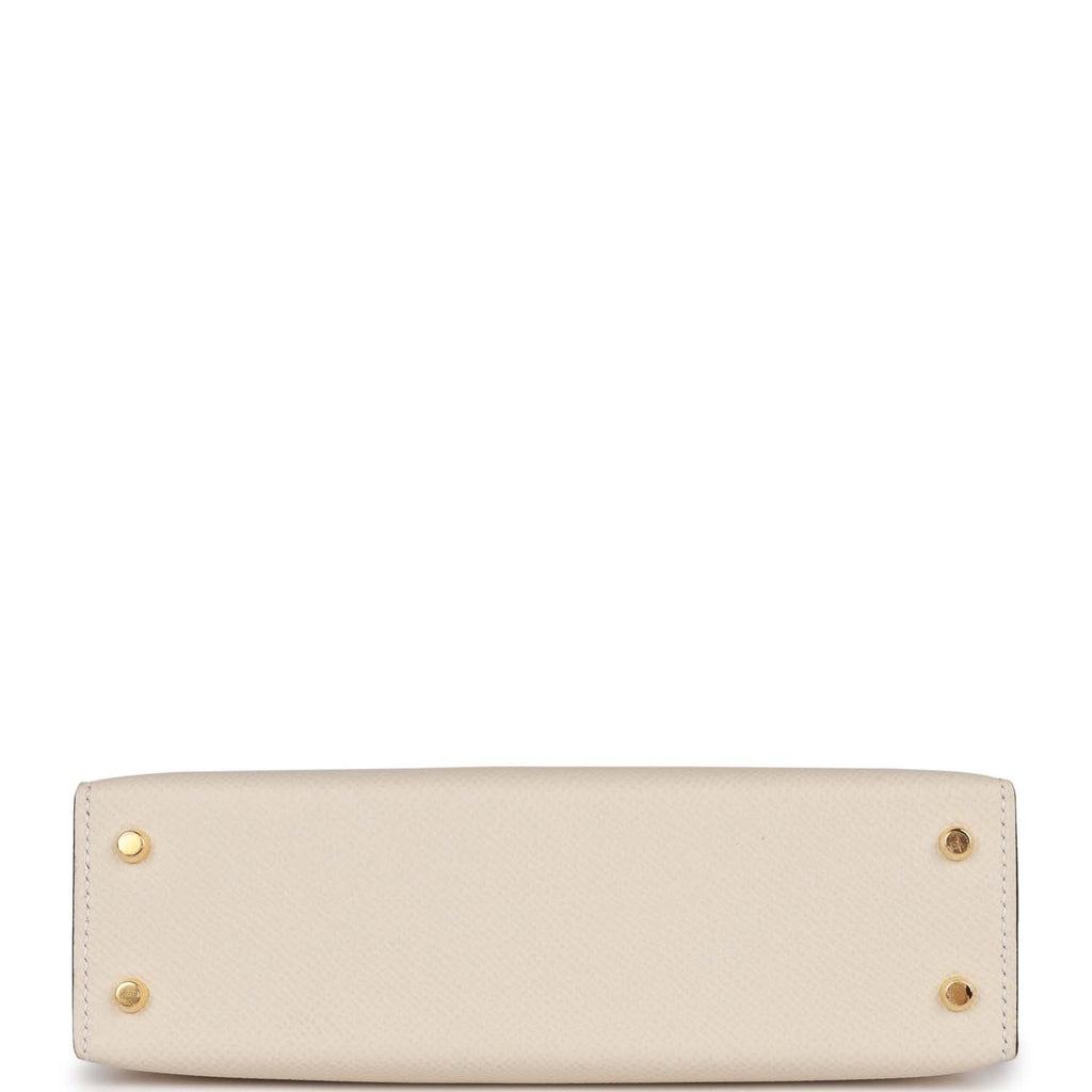 Hermes Special Order (HSS) Kelly Sellier 20 Craie and Black Epsom Gold Hardware - Exclusu