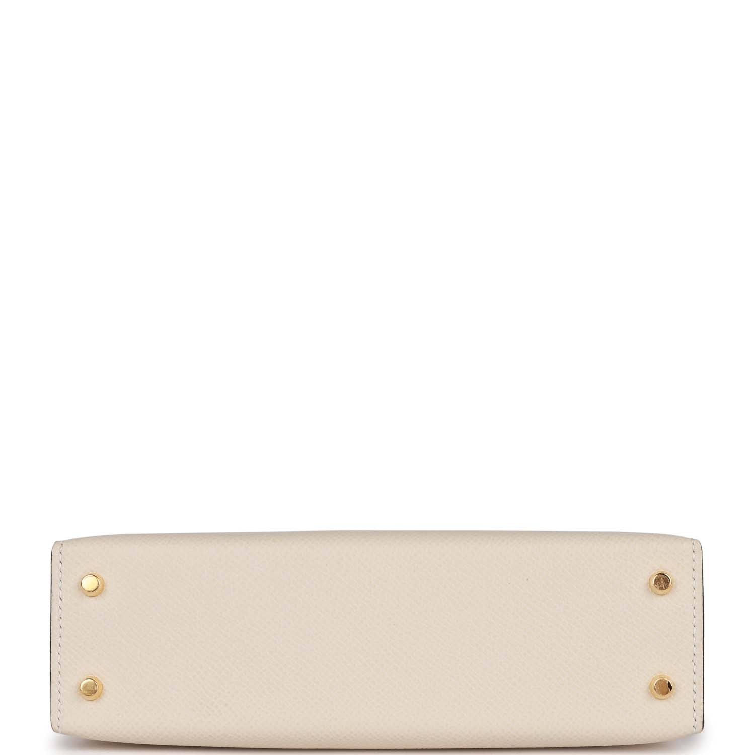 Hermes Special Order (HSS) Kelly Sellier 20 Craie and Black Epsom Gold Hardware - Exclusu