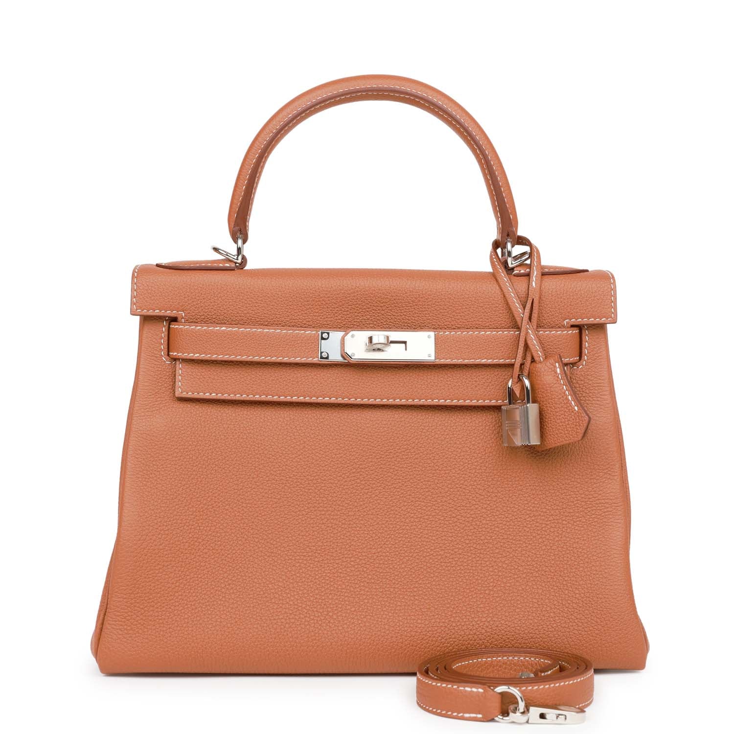 Hermes Kelly Retourne 28 Gold Togo Palladium Hardware - Exclusu