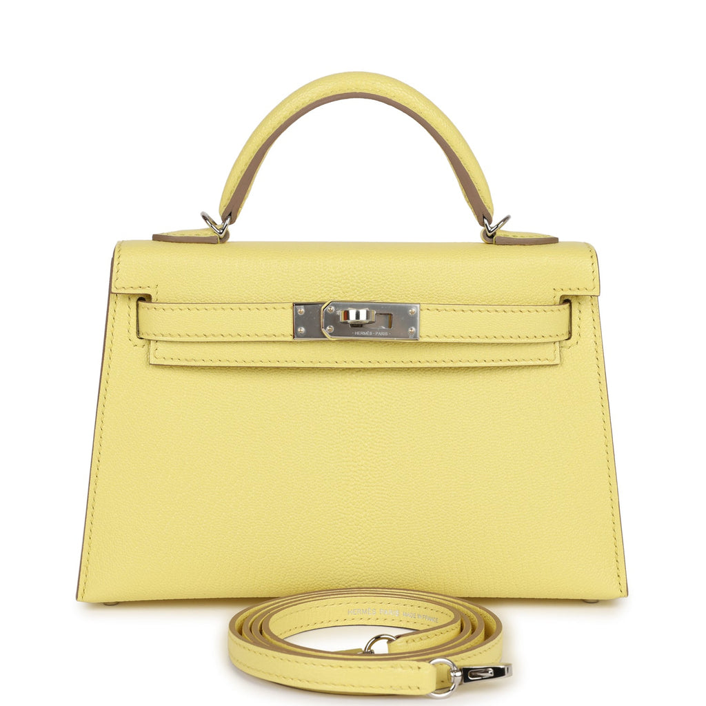 Hermes Kelly Sellier 20 Limoncello Chevre Palladium Hardware - Exclusu