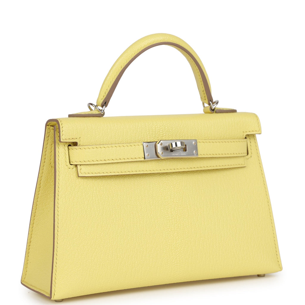 Hermes Kelly Sellier 20 Limoncello Chevre Palladium Hardware - Exclusu