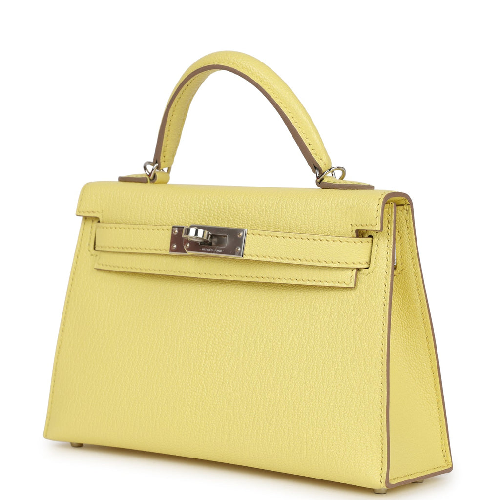 Hermes Kelly Sellier 20 Limoncello Chevre Palladium Hardware - Exclusu