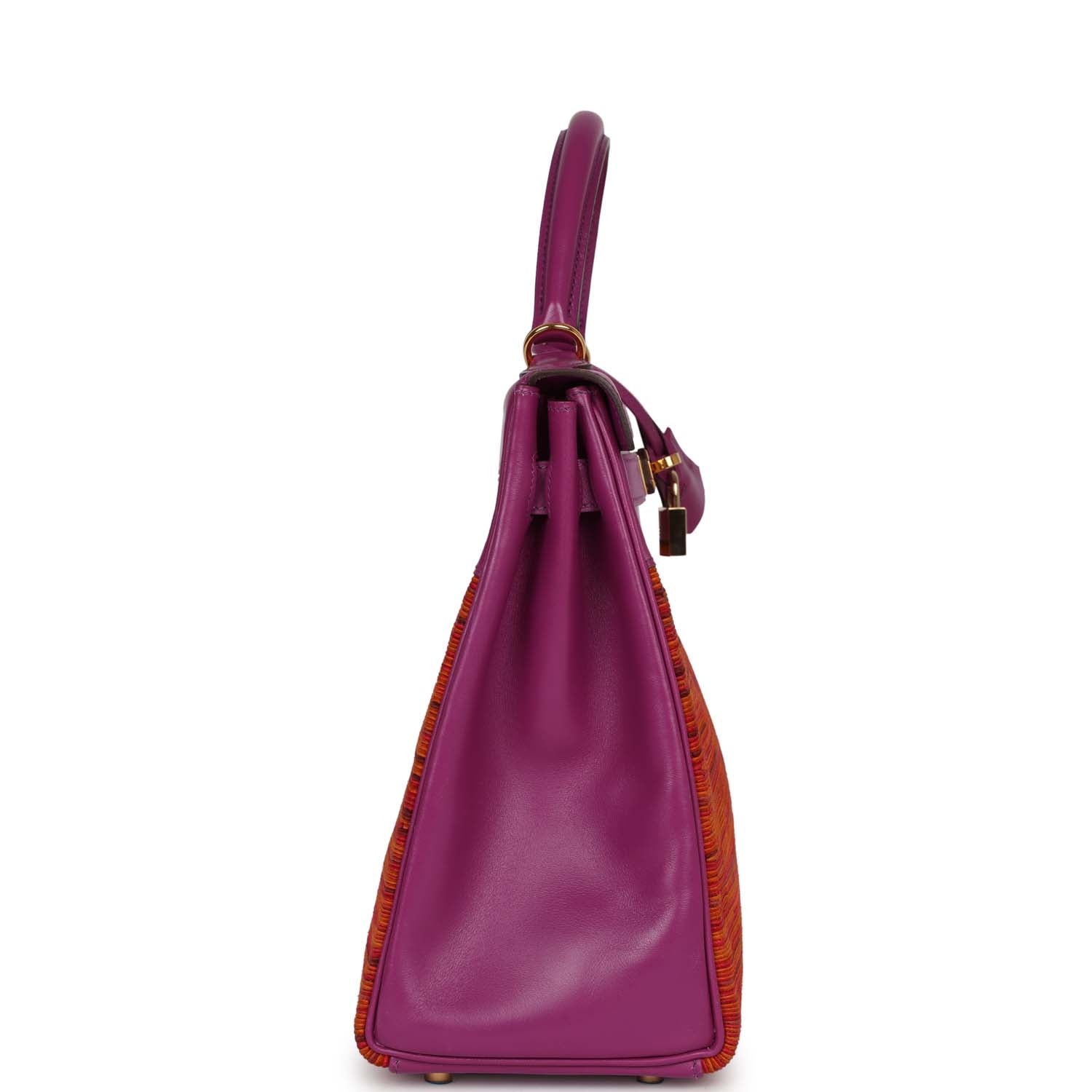 Hermes Kelly Retourne 32 Vibrato Cyclamen Box Gold Hardware - Exclusu