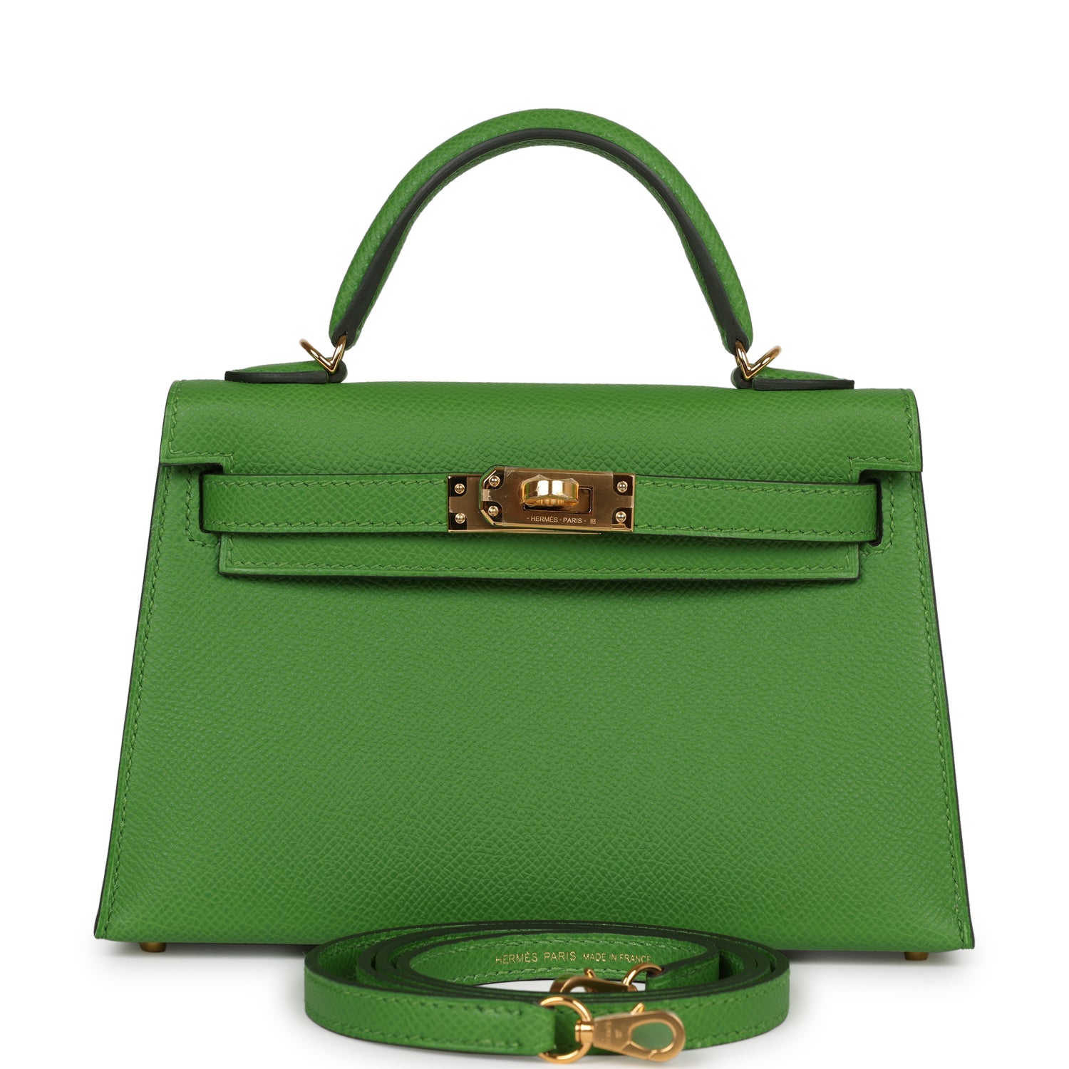 Hermes Kelly Sellier 20 Vert Yucca Epsom Gold Hardware - Exclusu