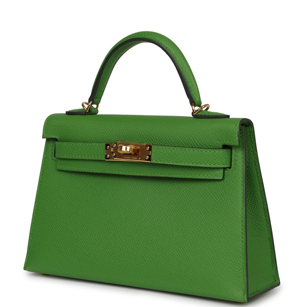 Hermes Kelly Sellier 20 Vert Yucca Epsom Gold Hardware - Exclusu