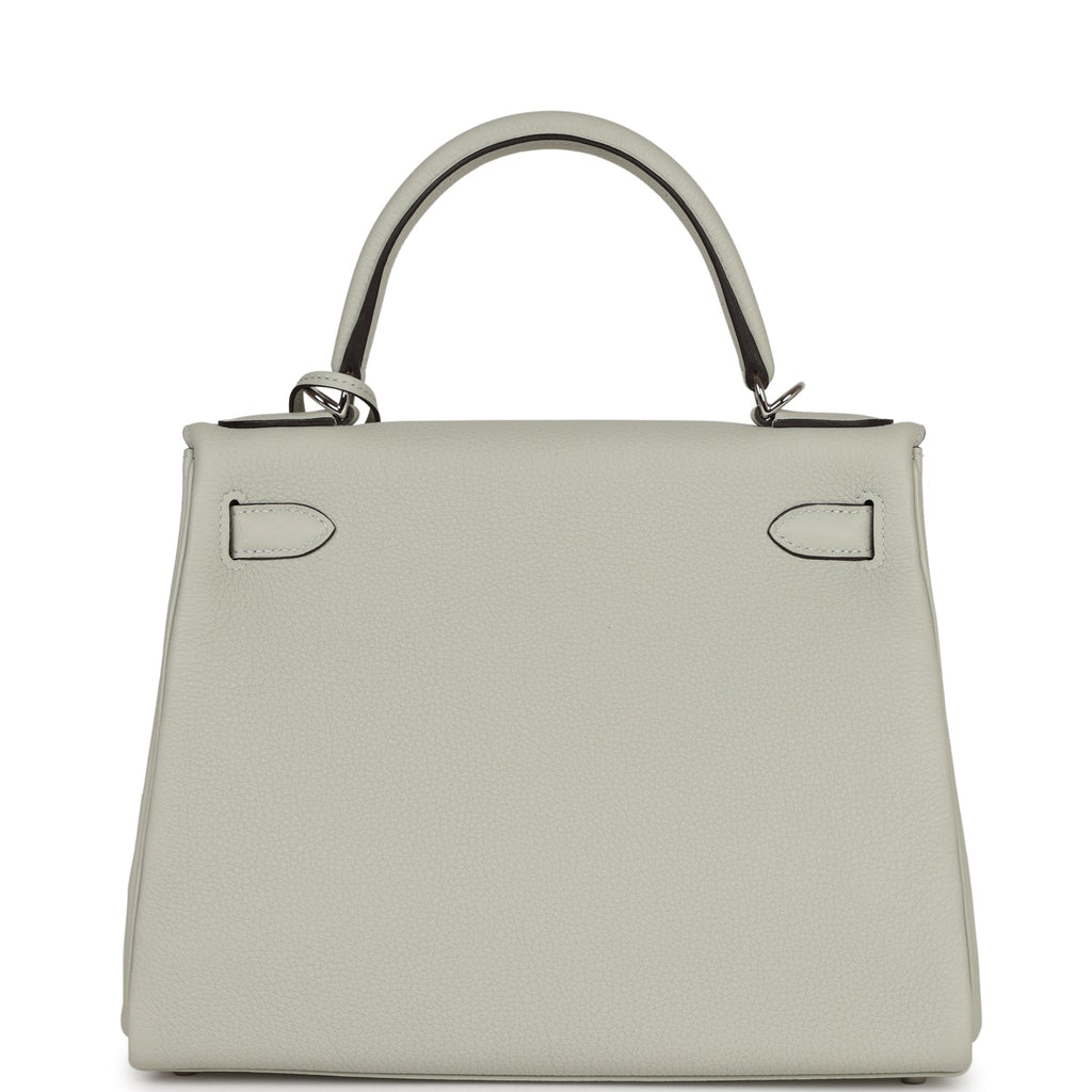 Hermes Kelly Retourne 28 Gris Neve Togo Palladium Hardware - Exclusu