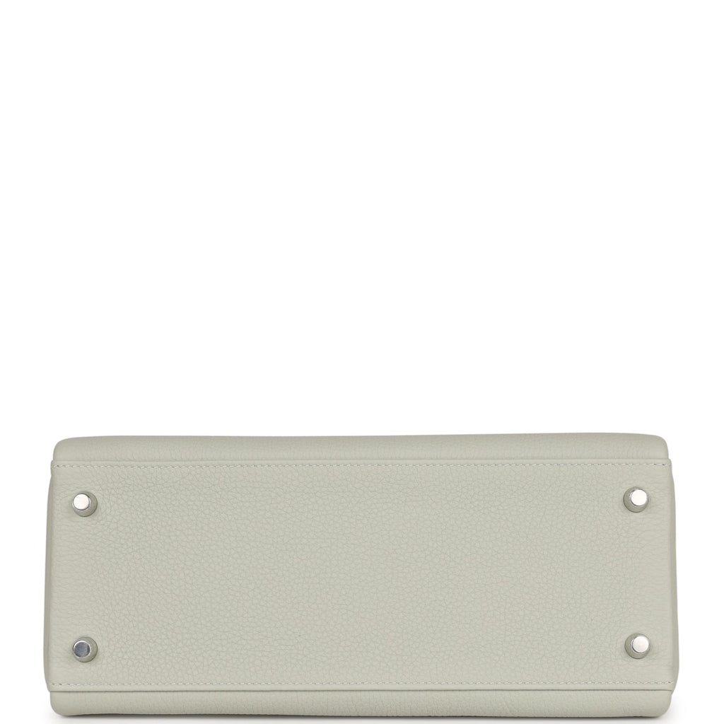 Hermes Kelly Retourne 28 Gris Neve Togo Palladium Hardware - Exclusu