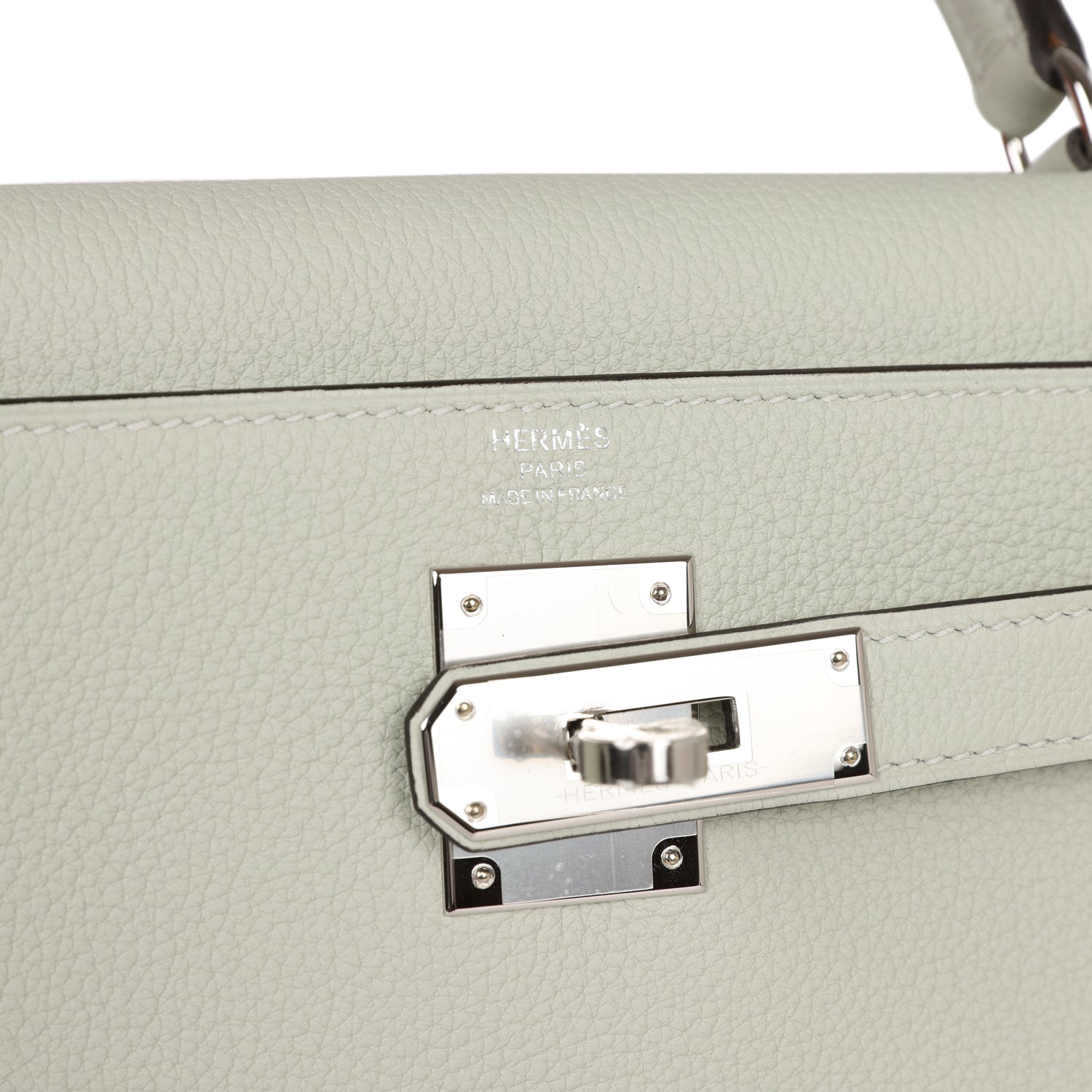 Hermes Kelly Retourne 28 Gris Neve Togo Palladium Hardware - Exclusu