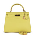 Hermes Kelly Sellier 28 Soufre Epsom Gold Hardware - Exclusu