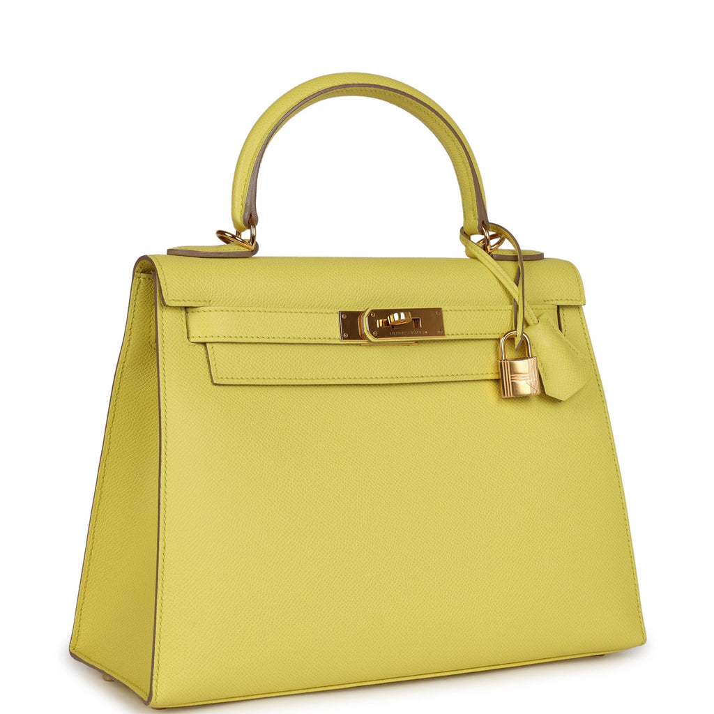 Hermes Kelly Sellier 28 Soufre Epsom Gold Hardware - Exclusu