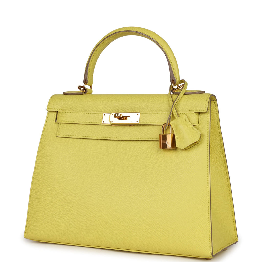 Hermes Kelly Sellier 28 Soufre Epsom Gold Hardware - Exclusu