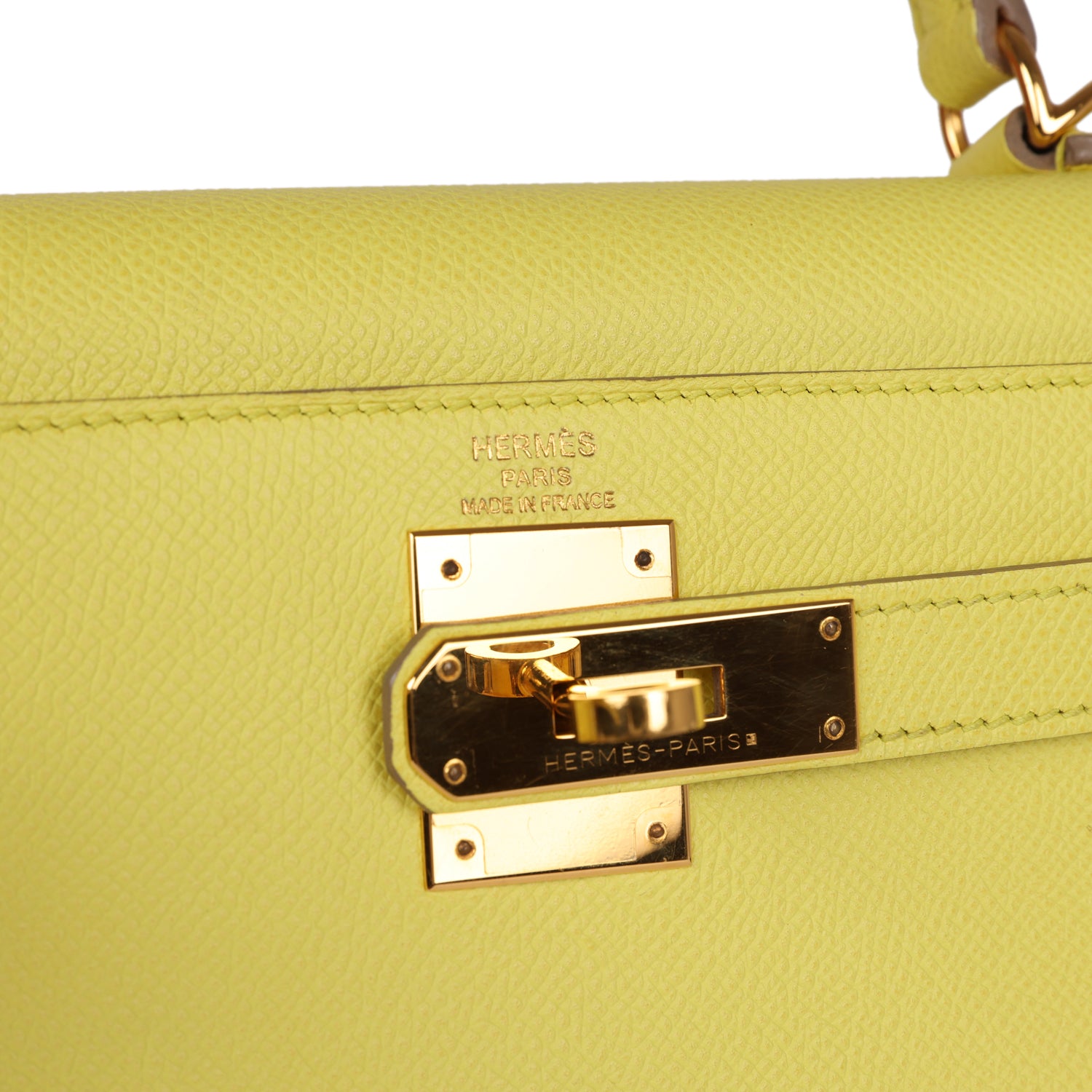 Hermes Kelly Sellier 28 Soufre Epsom Gold Hardware - Exclusu
