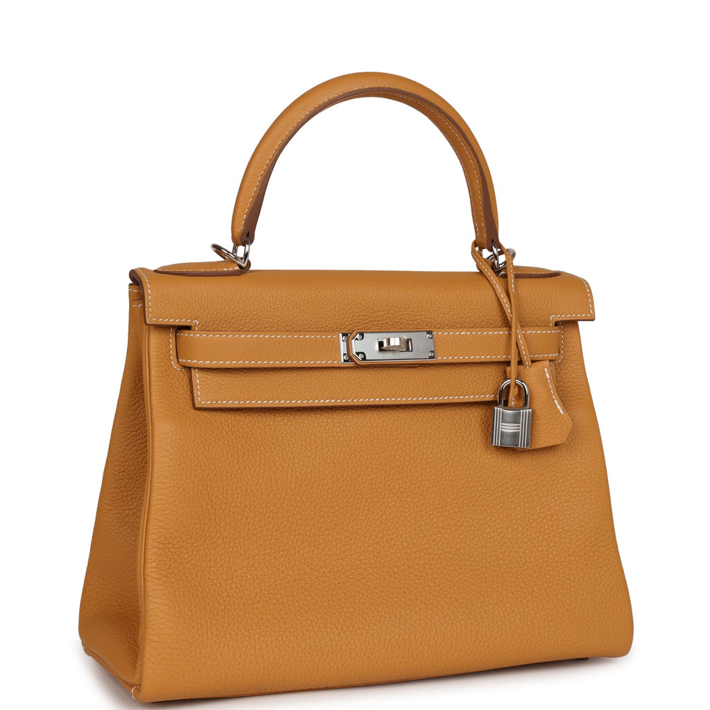 Hermes Kelly Retourne 28 Naturel Sable Togo Palladium Hardware - Exclusu