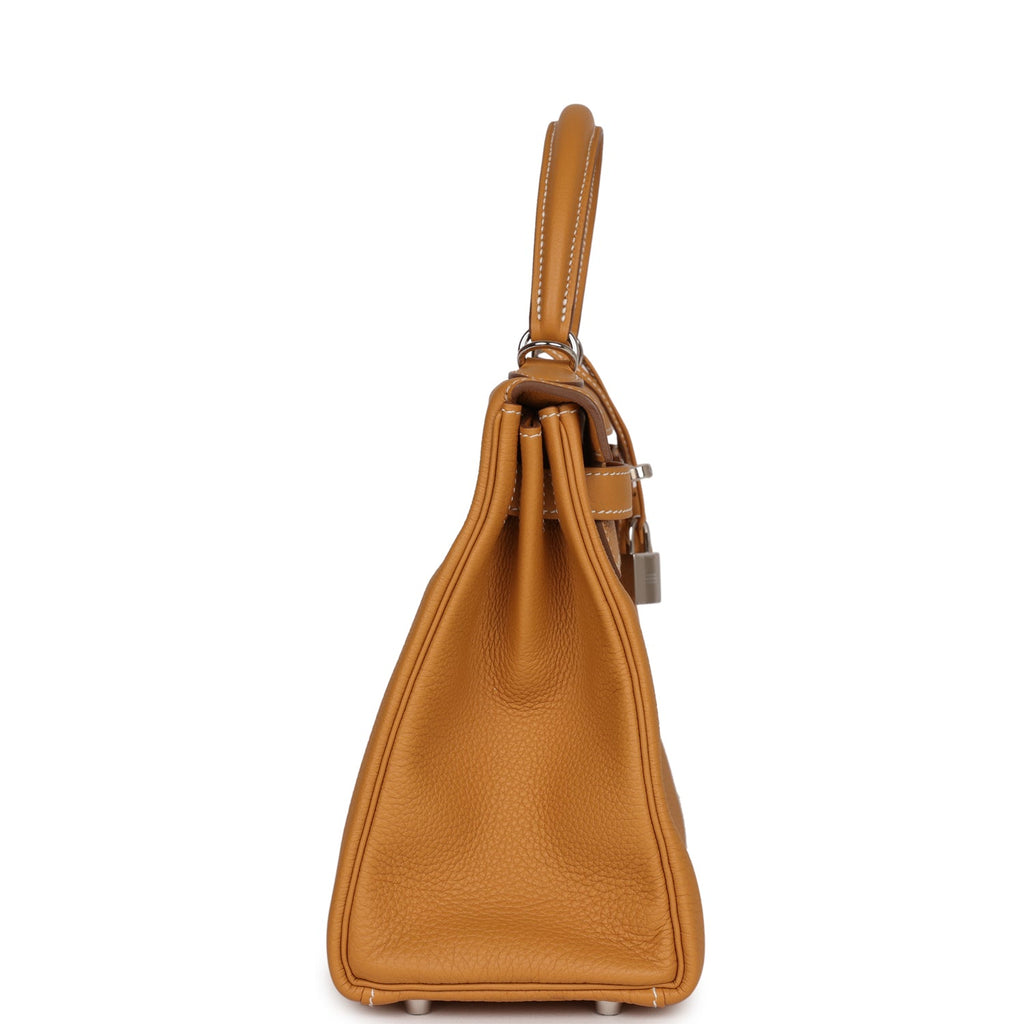 Hermes Kelly Retourne 28 Naturel Sable Togo Palladium Hardware - Exclusu
