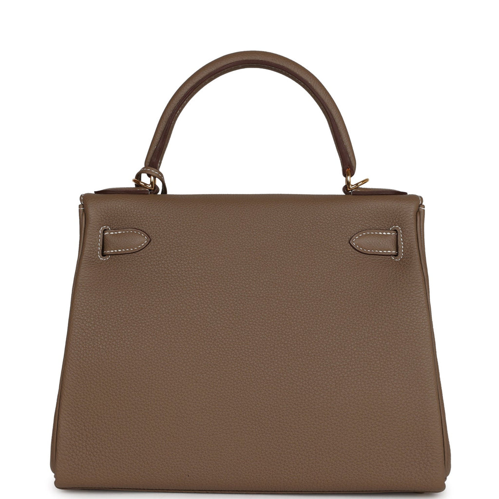 Hermes Kelly Retourne 28 Etoupe Togo Gold Hardware - Exclusu