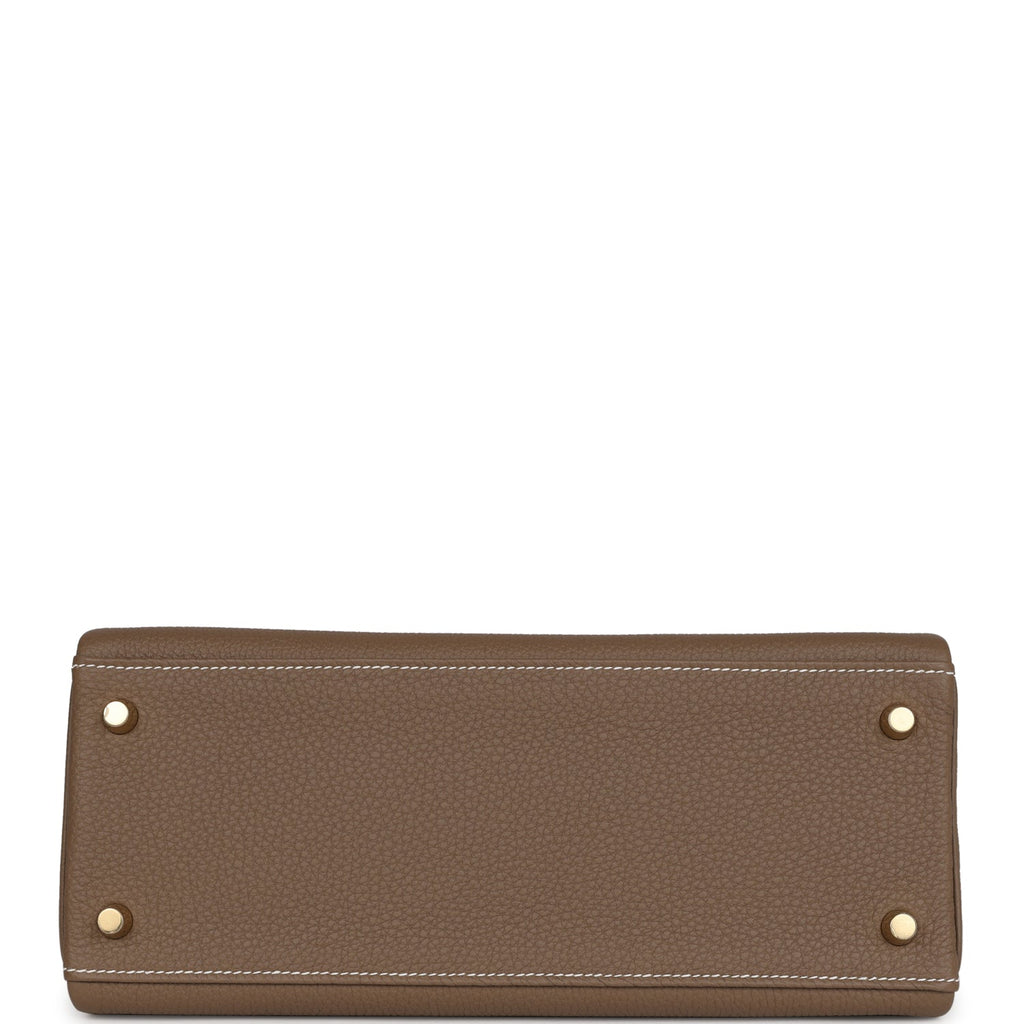 Hermes Kelly Retourne 28 Etoupe Togo Gold Hardware - Exclusu