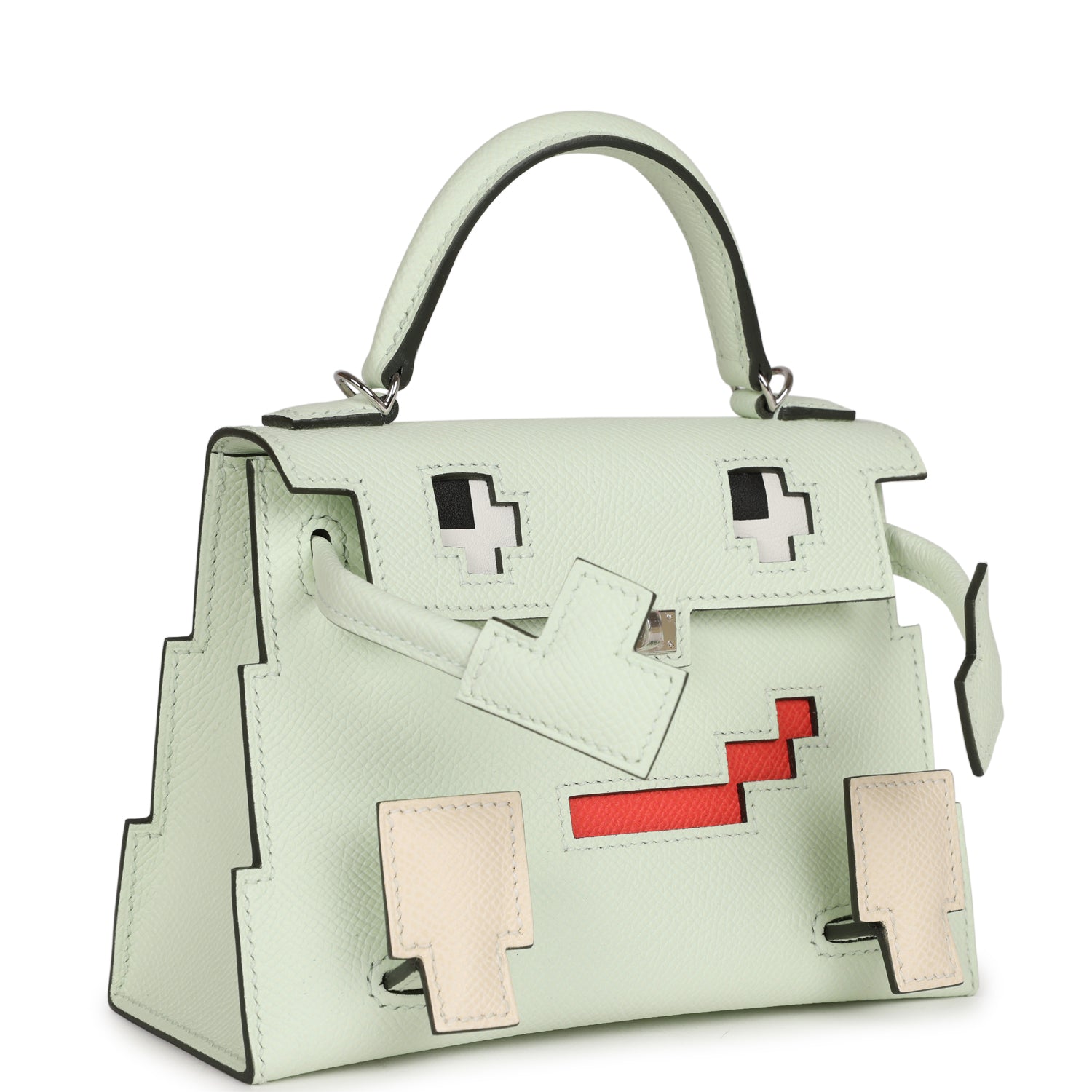 Hermes 'Quelle Idolle' Picto Kelly Doll Vert Fizz Epsom Palladium Hardware - Exclusu