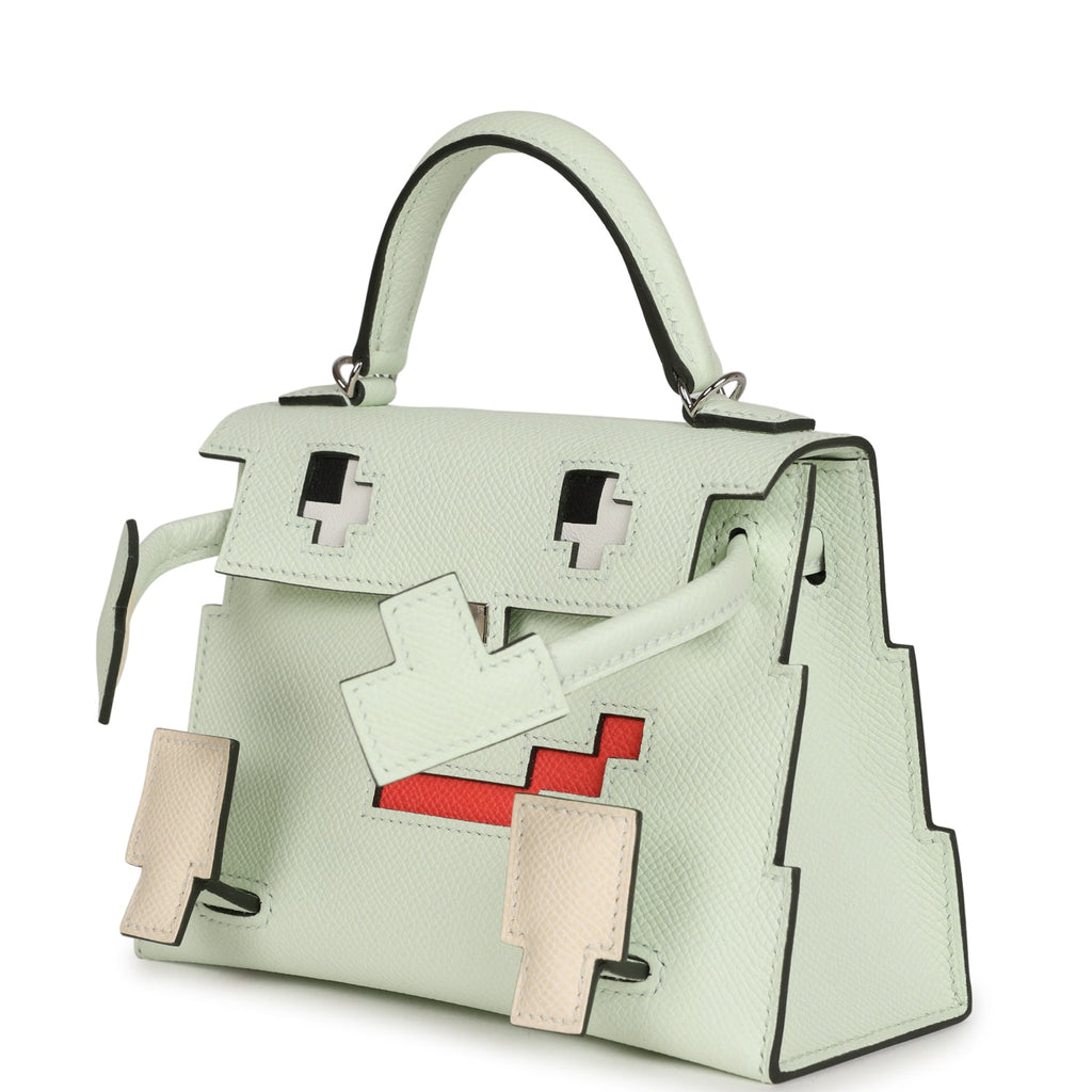 Hermes 'Quelle Idolle' Picto Kelly Doll Vert Fizz Epsom Palladium Hardware - Exclusu
