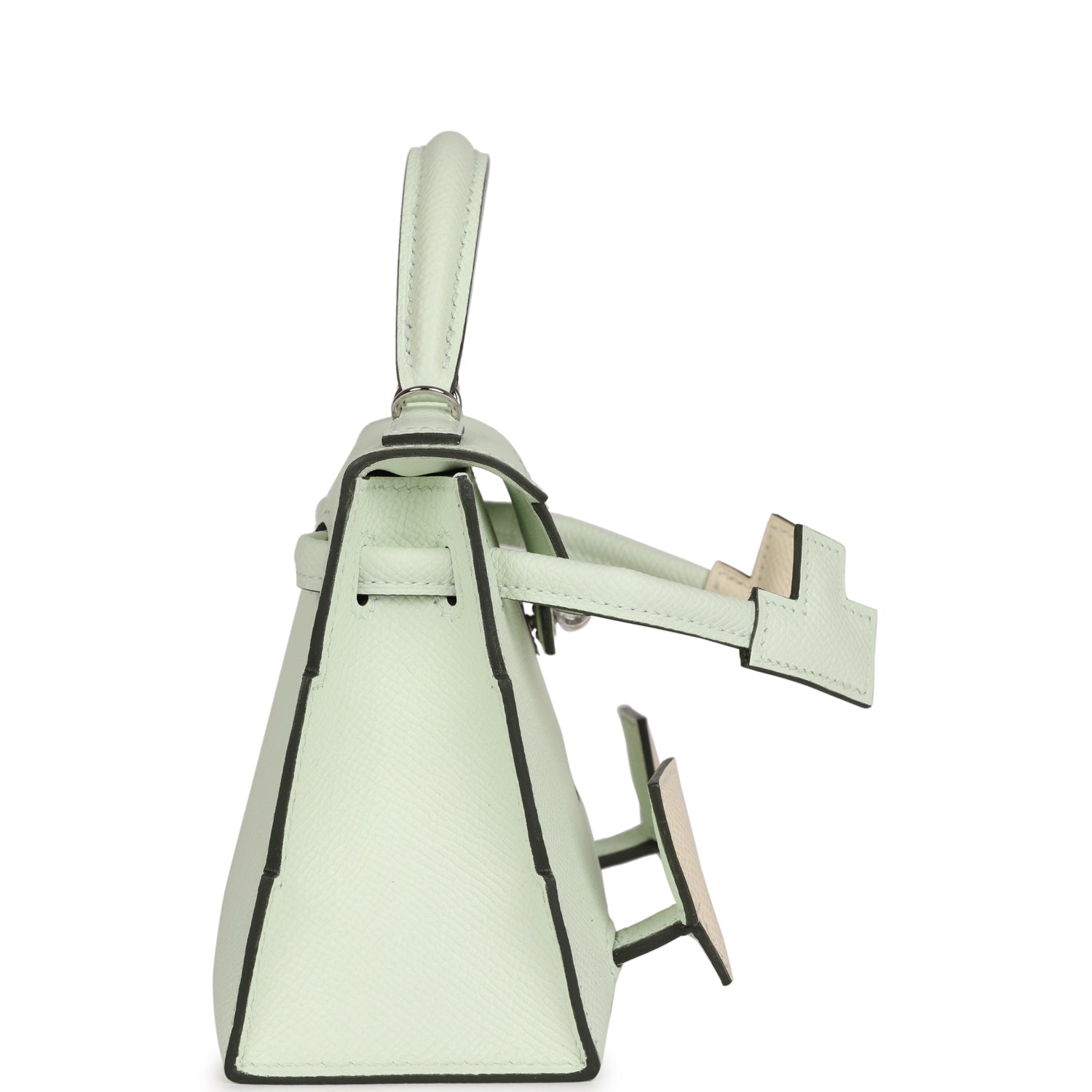 Hermes 'Quelle Idolle' Picto Kelly Doll Vert Fizz Epsom Palladium Hardware - Exclusu