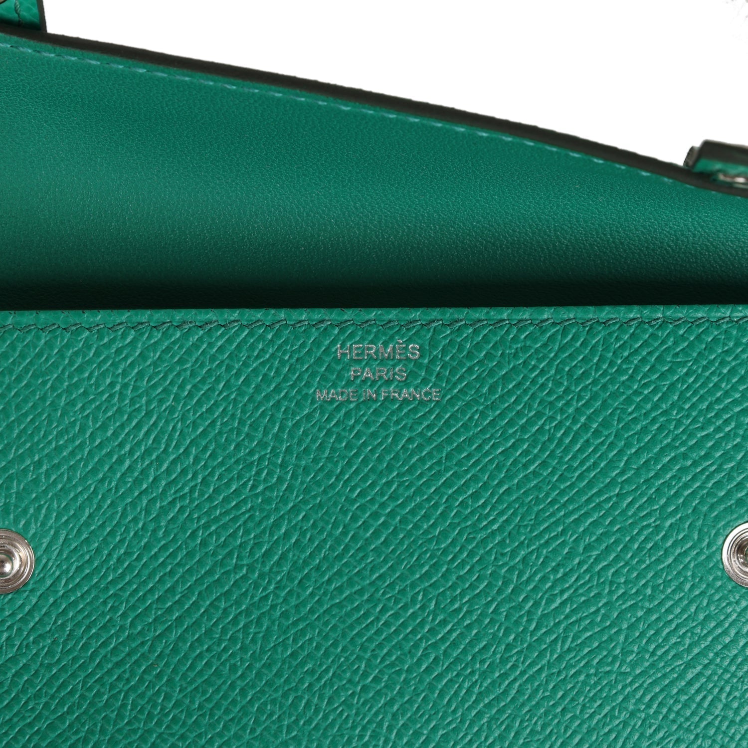 Hermes 'Quelle Idolle' Picto Kelly Doll Vert Fizz Epsom Palladium Hardware - Exclusu