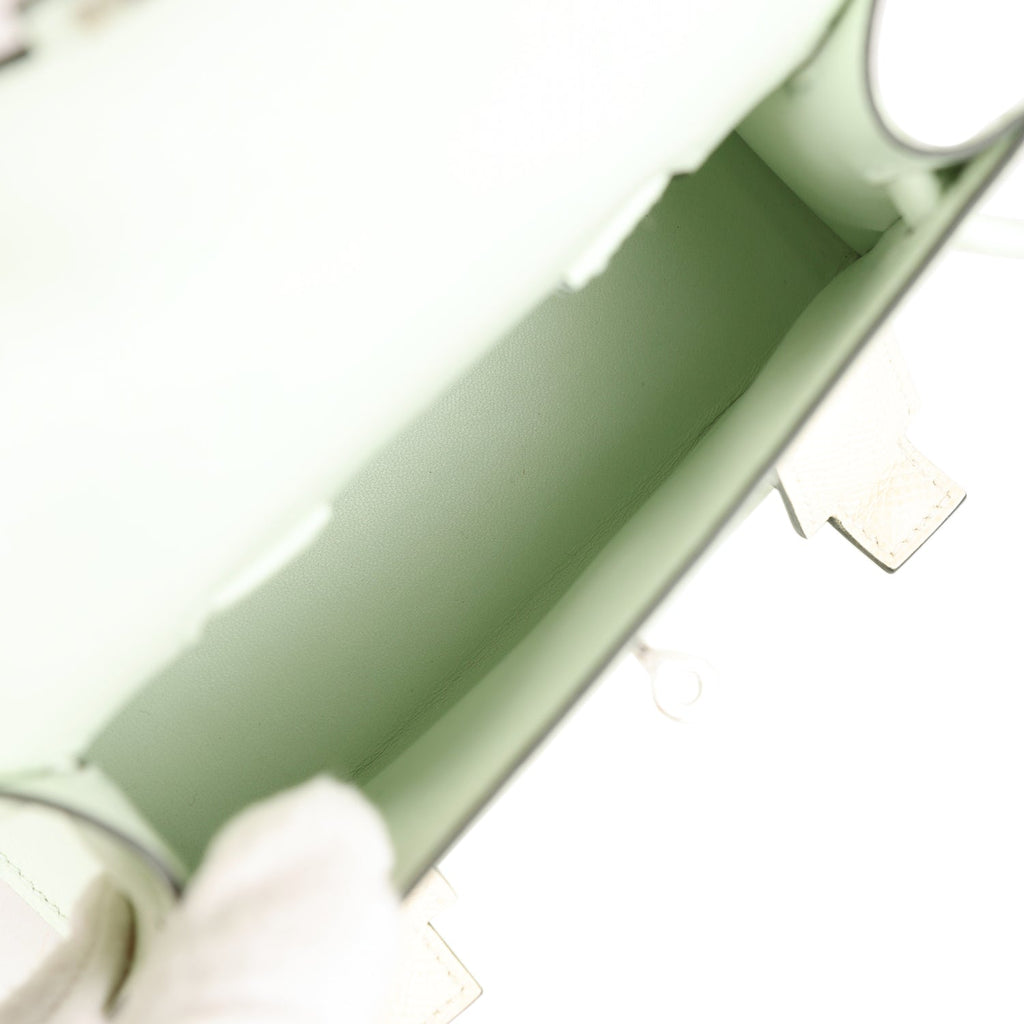 Hermes 'Quelle Idolle' Picto Kelly Doll Vert Fizz Epsom Palladium Hardware - Exclusu