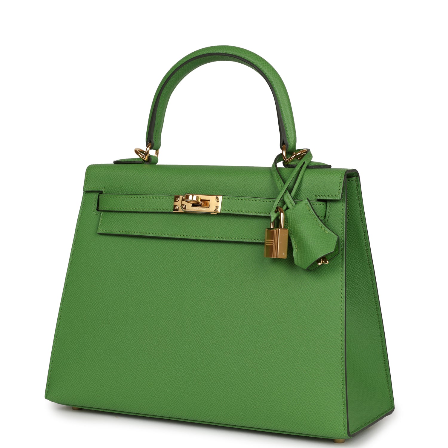 Hermes Kelly Sellier 25 Vert Yucca Epsom Gold Hardware - Exclusu