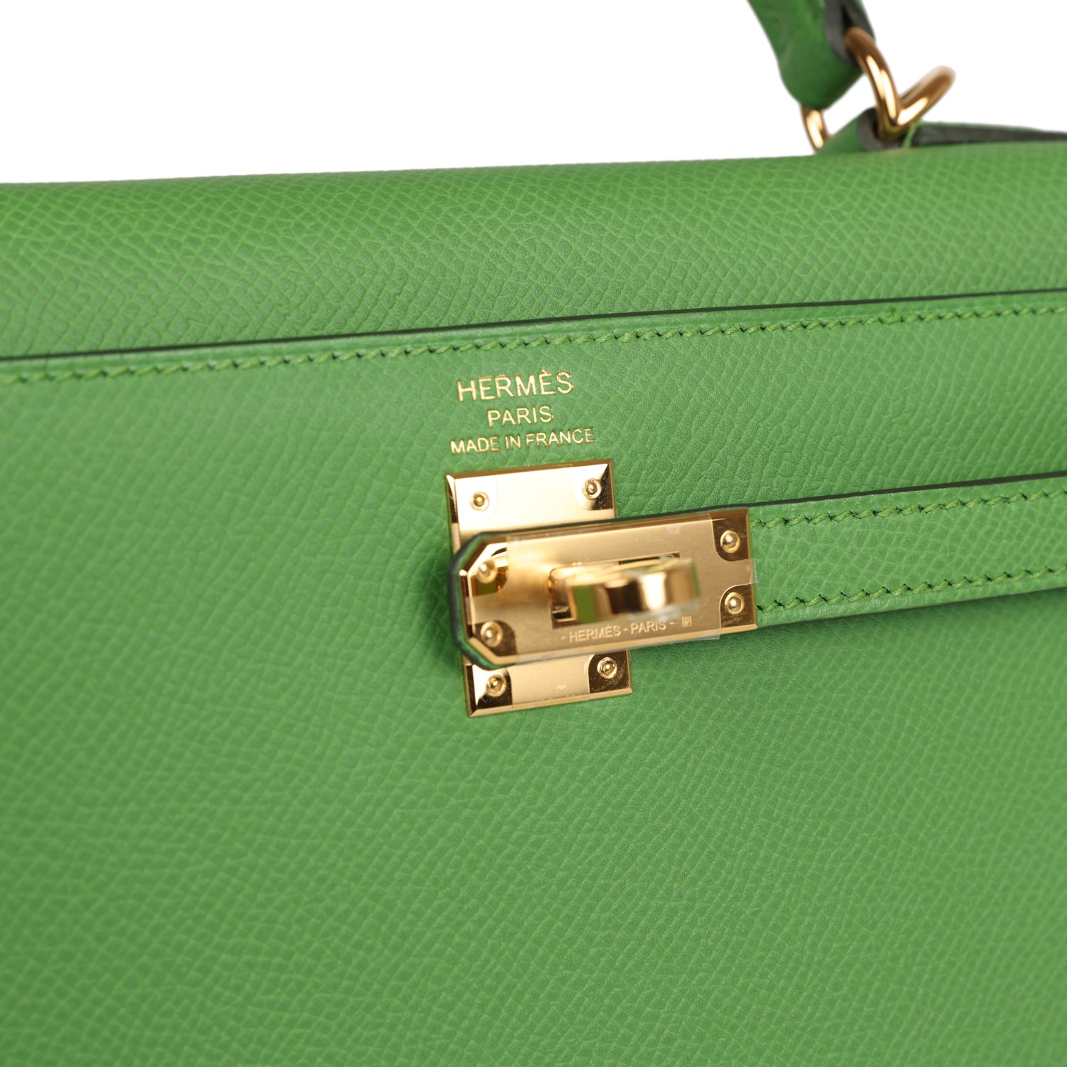Hermes Kelly Sellier 25 Vert Yucca Epsom Gold Hardware - Exclusu