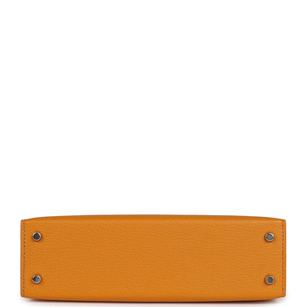 Hermes Kelly Sellier 20 Moutarde Chevre Palladium Hardware - Exclusu