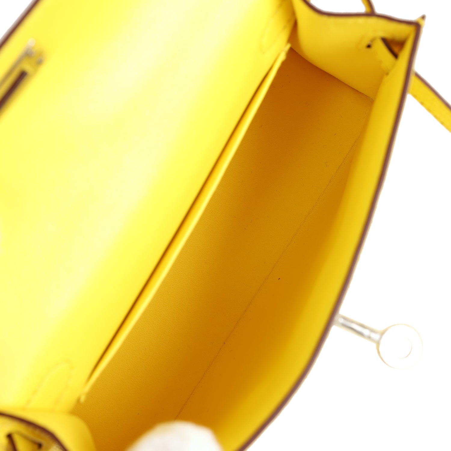 Hermes Kelly Sellier 20 Jaune Citron Chevre Palladium Hardware - Exclusu
