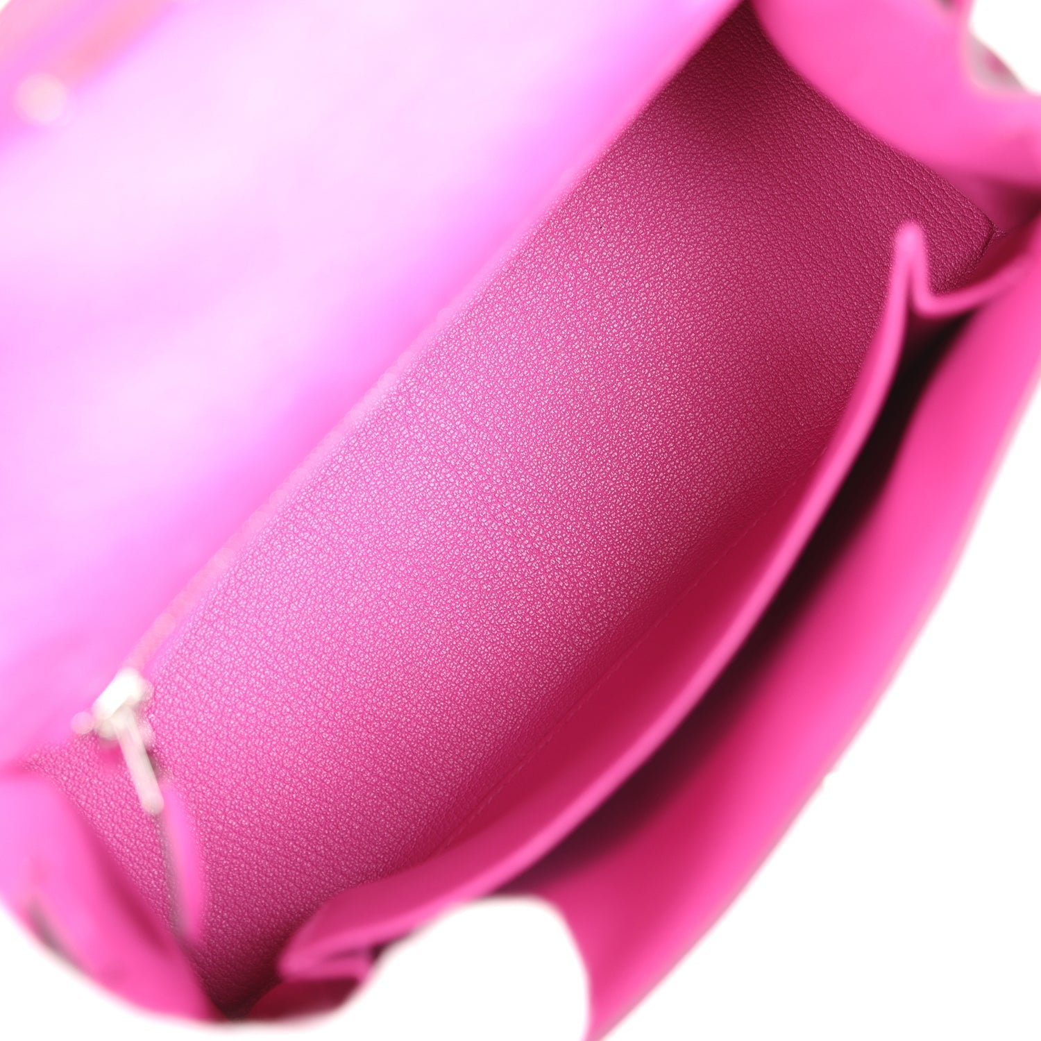 Hermes Kelly Sellier 25 Rose Pourpre Ostrich Palladium Hardware - Exclusu