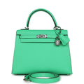 Hermes Kelly Sellier 25 Vert Comics Epsom Palladium Hardware - Exclusu
