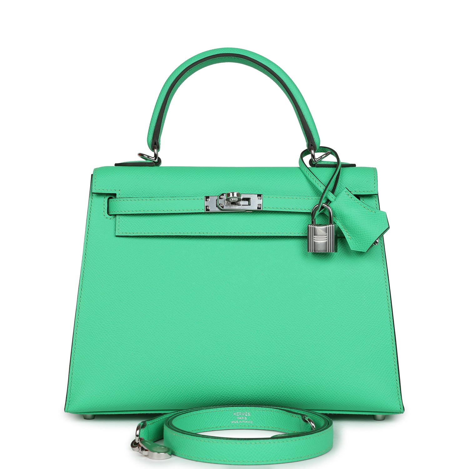 Hermes Kelly Sellier 25 Vert Comics Epsom Palladium Hardware - Exclusu