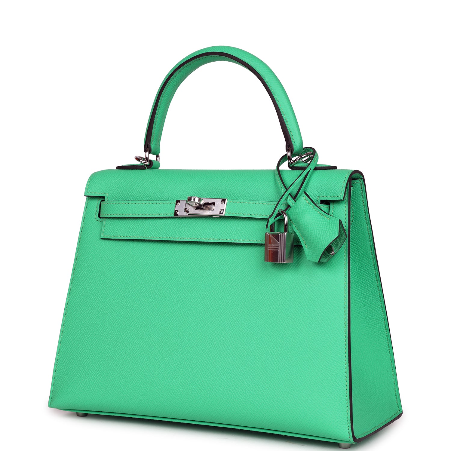 Hermes Kelly Sellier 25 Vert Comics Epsom Palladium Hardware - Exclusu