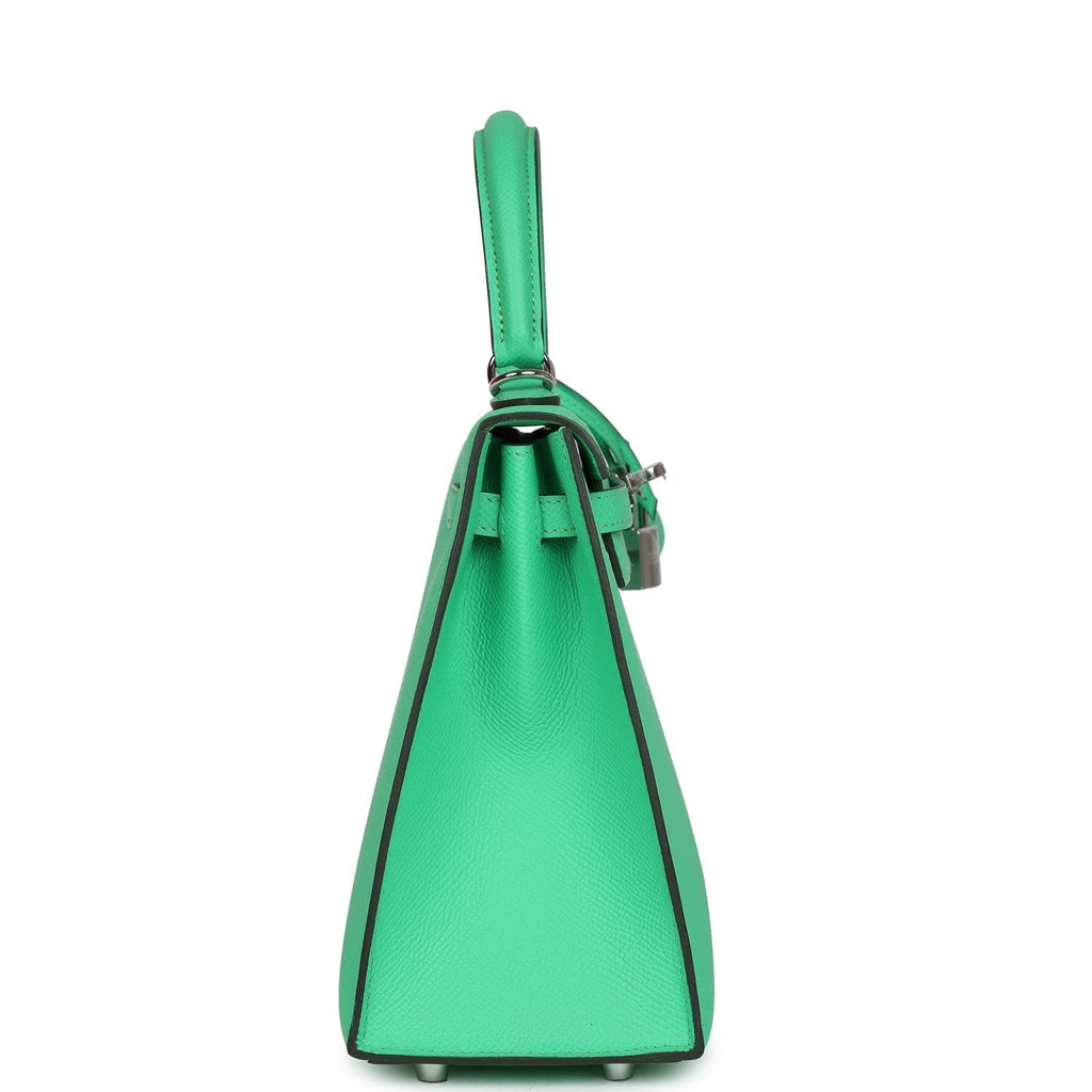 Hermes Kelly Sellier 25 Vert Comics Epsom Palladium Hardware - Exclusu