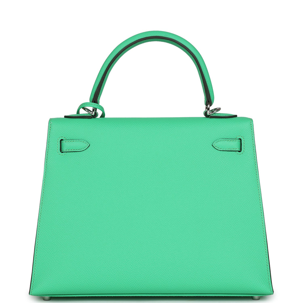 Hermes Kelly Sellier 25 Vert Comics Epsom Palladium Hardware - Exclusu