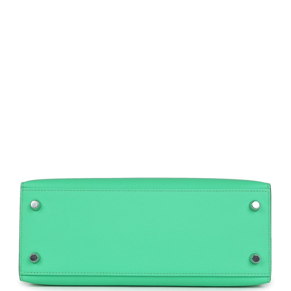 Hermes Kelly Sellier 25 Vert Comics Epsom Palladium Hardware - Exclusu