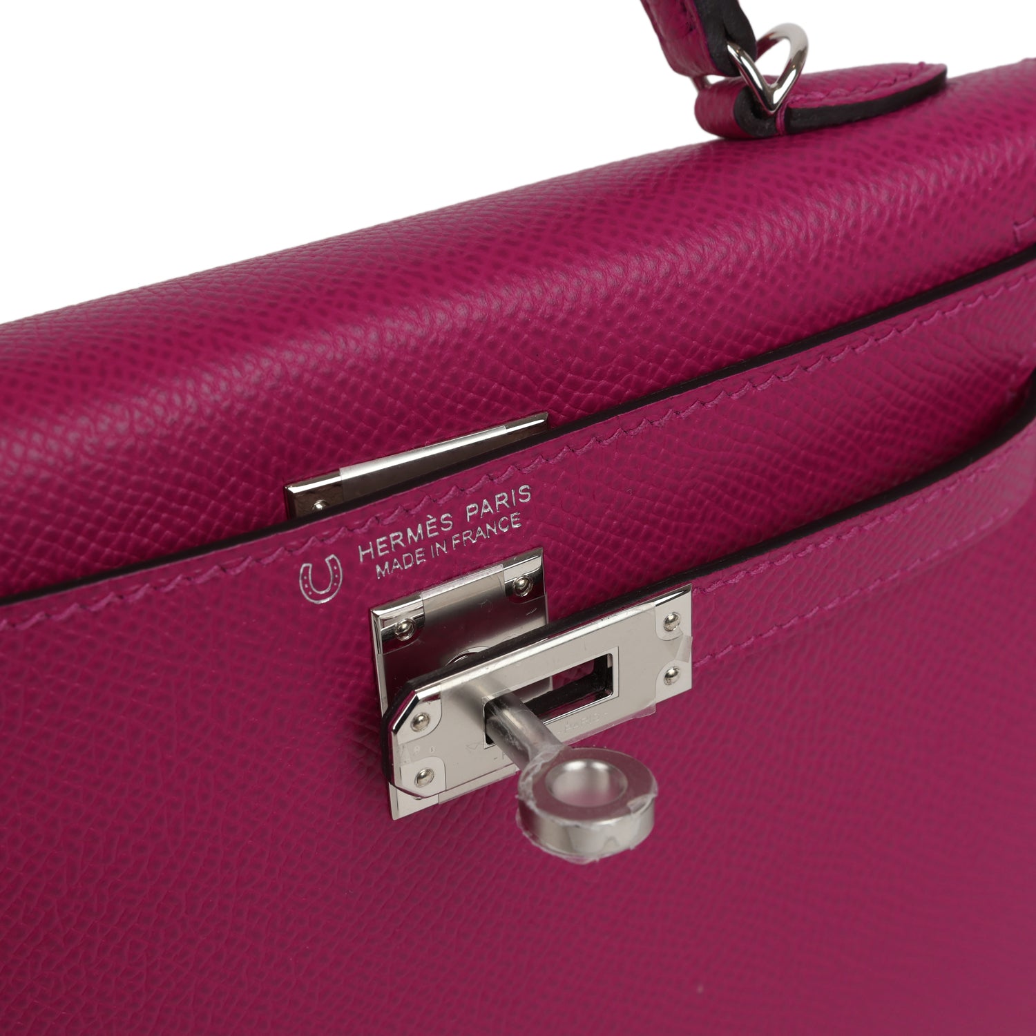 Hermes Special Order (HSS) Kelly Sellier 20 Rose Pourpre Verso Epsom Palladium Hardware - Exclusu