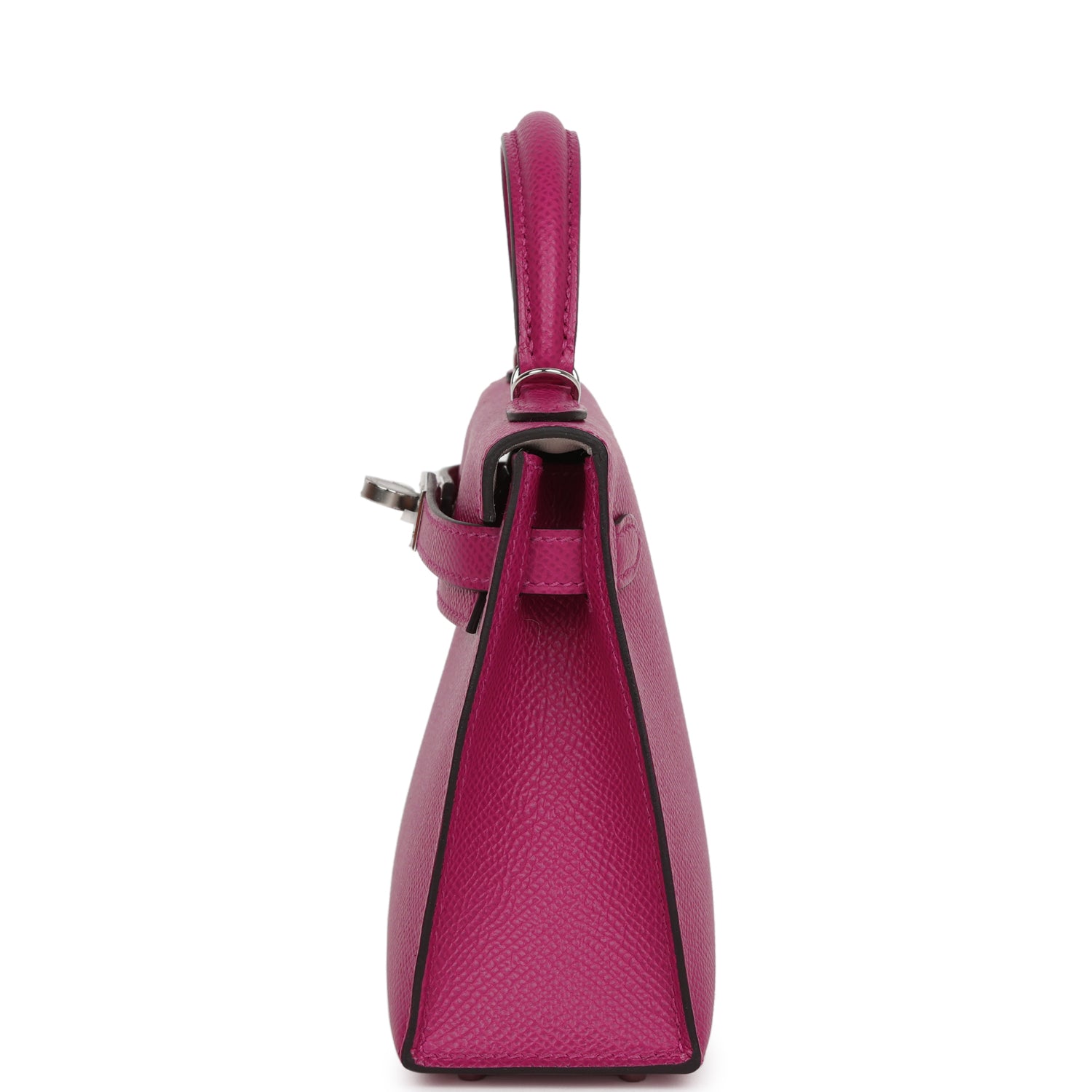 Hermes Special Order (HSS) Kelly Sellier 20 Rose Pourpre Verso Epsom Palladium Hardware - Exclusu