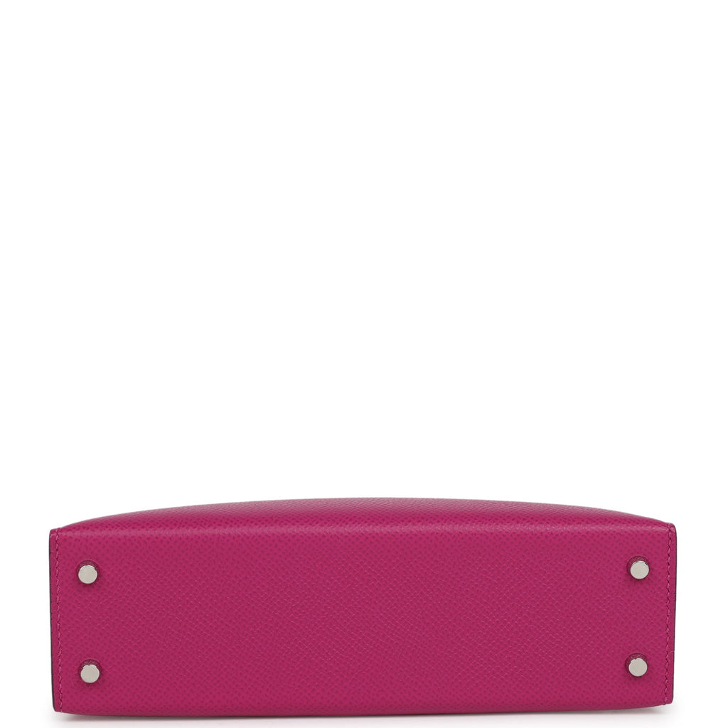Hermes Special Order (HSS) Kelly Sellier 20 Rose Pourpre Verso Epsom Palladium Hardware - Exclusu